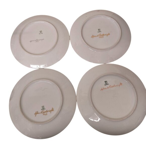 4 Sylvia M Courtwright 1943 Bavarian Floral Decorative Plates Handpainted - Picture 5 of 7